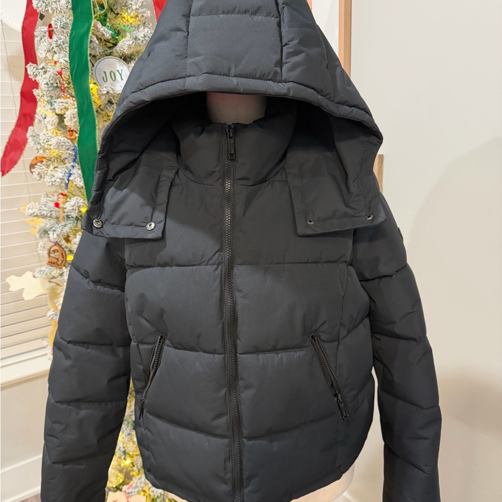 Roxy Ellie Black Puffer Jacket with Hood